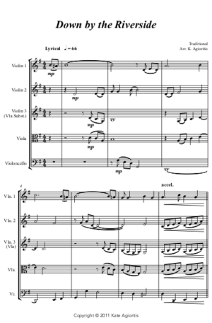 Down by the Riverside – Jazz Arrangement for String Quartet