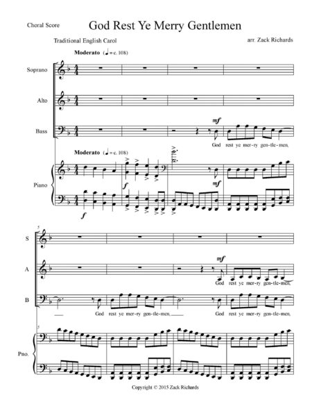 God Rest Ye Merry Gentlemen Choral Score 1 page 003 scaled