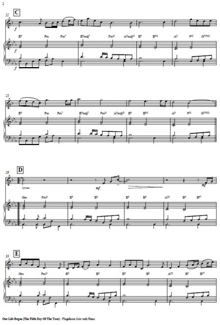 244 Our Life Began Flugelhorn Solo and Piano SAMPLE page 02