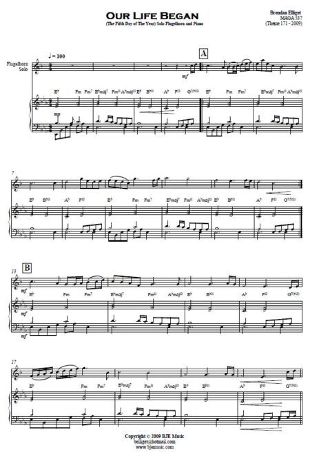 244 Our Life Began Flugelhorn Solo and Piano SAMPLE page 01