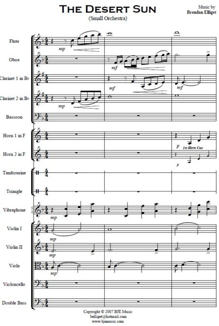 039 The Desert Sun Small Orchestra SAMPLE page 01