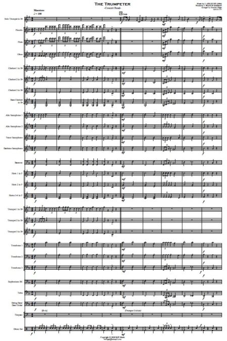 439 The Trumpeter Solo Trumpet and Concert Band SAMPLE page 01