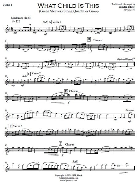346 What Child Is This STRING QUARTET or GROUP SAMPLE page 04