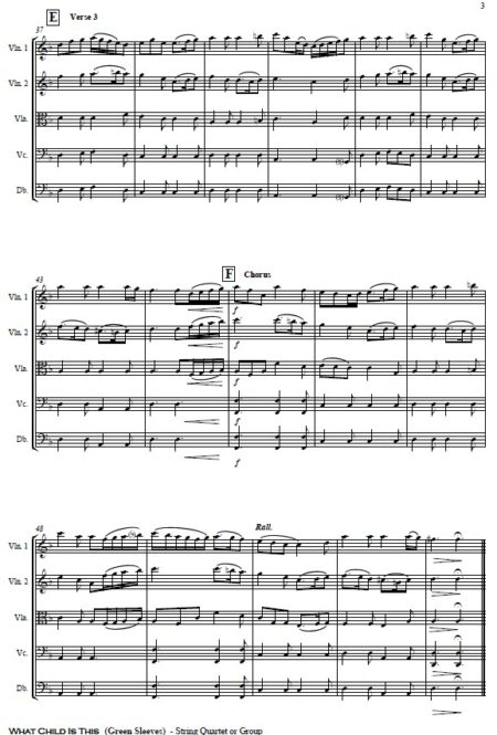 346 What Child Is This STRING QUARTET or GROUP SAMPLE page 03