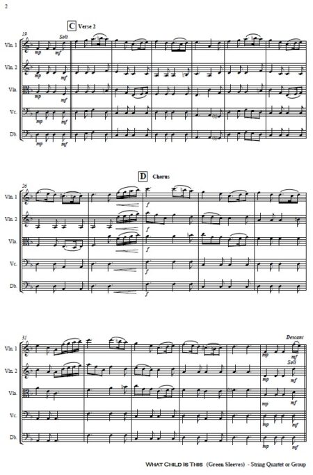 346 What Child Is This STRING QUARTET or GROUP SAMPLE page 02