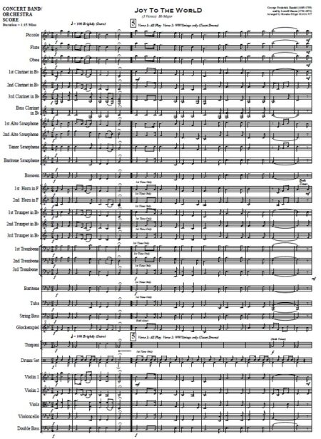 273 Joy to the World Concert Band Orchestra SAMPLE page 01