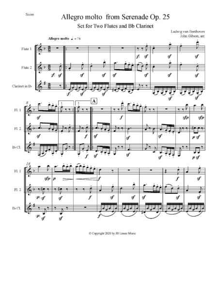 Beethoven serenade 2fl cl Allegro molto