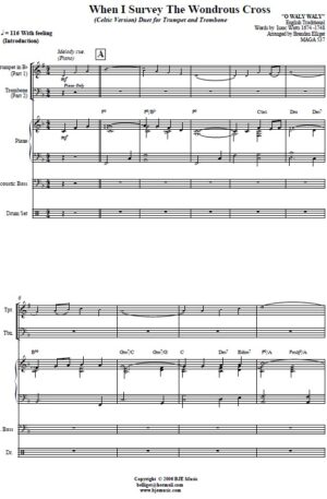 When I Survey The Wondrous Cross (Celtic Version) – Duet for Trumpet and Trombone with Piano Accompaniment