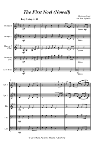 The First Noel – Jazz Arrangement for Brass Quartet