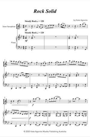 Rock Solid for Saxophone Solo with Piano