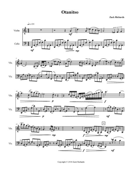 Otanitso for Violin and Cello 2020 page 003 scaled