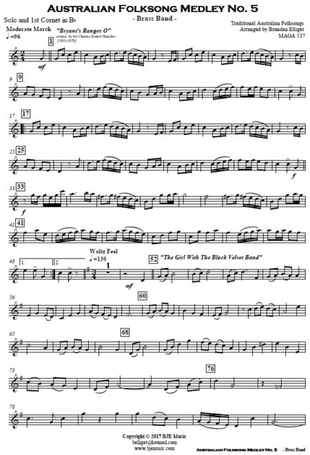 220 Australian Folksong Medley No. 5 Brass Band SAMPLE page 06