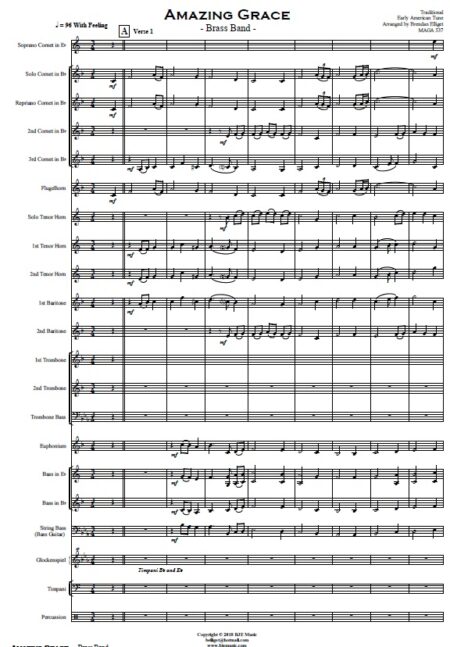 245 Amazing Grace Brass Band SAMPLE page 01