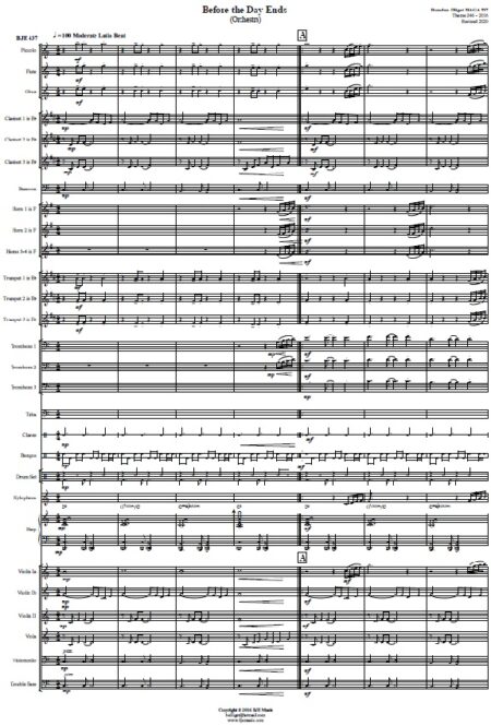 437 Before The Day Ends Concert Band SCORE page 01