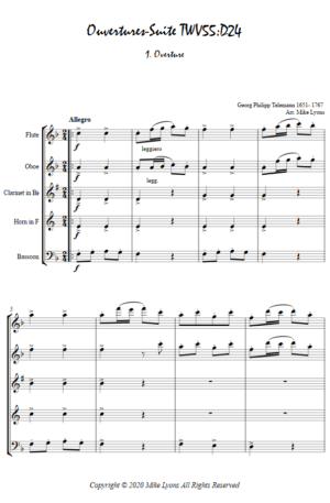 Wind Quintet – Ouverturen (Suites) TWV55:D24