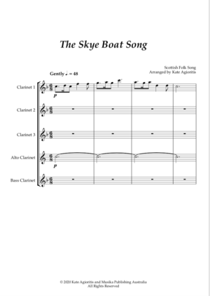 The Skye Boat Song – for Clarinet Choir