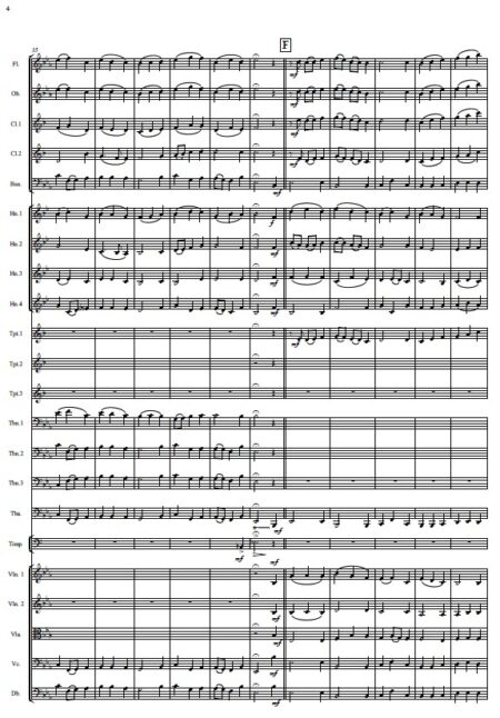 278 The Day Thou Gavest Lord Is Ended Horn Quartet with Orchestra SAMPLE page 04