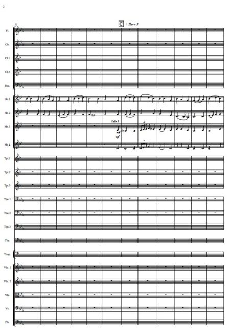 278 The Day Thou Gavest Lord Is Ended Horn Quartet with Orchestra SAMPLE page 02