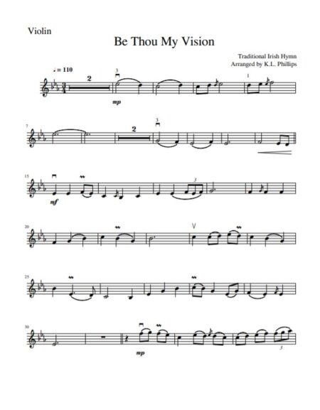 Be Thou My Vision Violin Solo with Piano Accompaniment Sample page 3