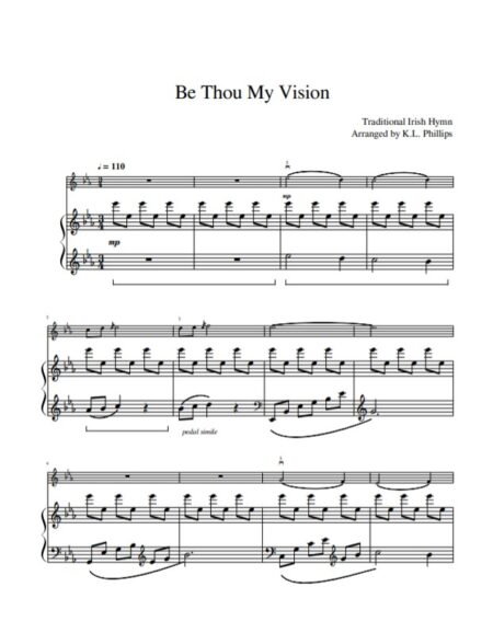 Be Thou My Vision Violih Solo with Piano Accompaniment Sample page 1