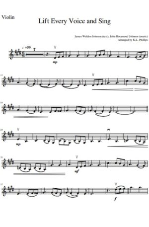 Lift Every Voice and Sing – Violin Solo with Piano Accompaniment