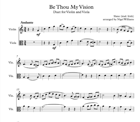 Be Thou My Vision, Duet for Violin and Viola