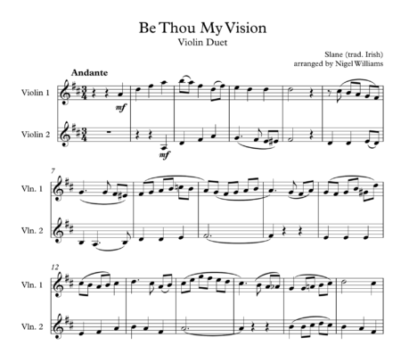 Be Thou My Vision, Violin Duet