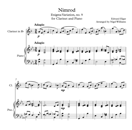 Nimrod, for Clarinet and Piano