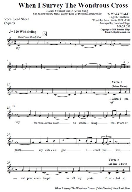 043 When I Survey The Wondrous Cross Celtic Version Vocal and Piano SAMPLE page 04