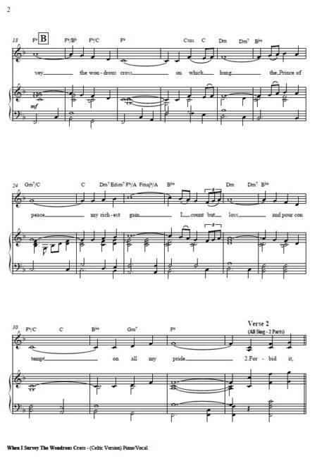 043 When I Survey The Wondrous Cross Celtic Version Vocal and Piano SAMPLE page 02