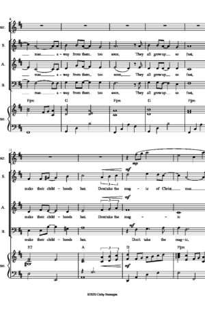 Don’t Take the Magic of Christmas Away (with Optional C Instrument, Chords, Piano Accompaniment) – for SAB, 2-Part, Unison (Choirs)
