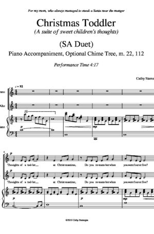 Christmas Toddler (Optional Chime Tree, Piano Accompaniment) for SA, TB, ST, 2-Part Choir