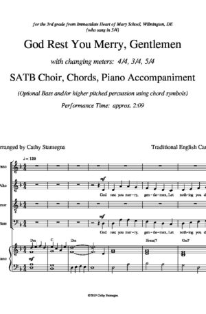 God Rest You Merry, Gentlemen (with Changing Meters) for SATB, SAB, SSA, TTB