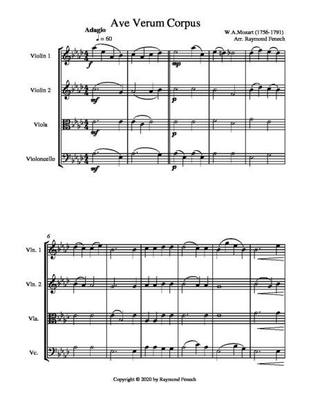 1.Ave Verum Corpus String Quartet pdf