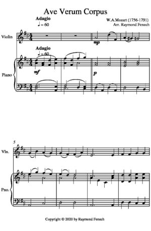 Ave Verum Corpus – Mozart – violin and Piano