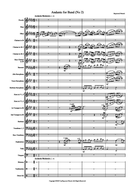 Andante for Band score pdf