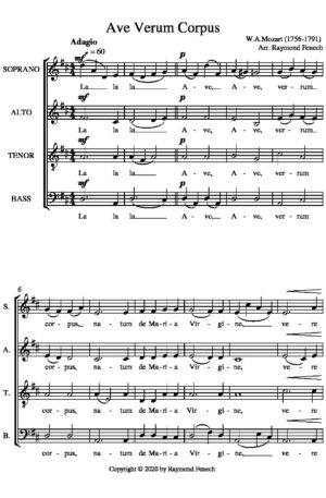 Ave Verum Corpus – W.A.Mozart – A Cappella (SATB)