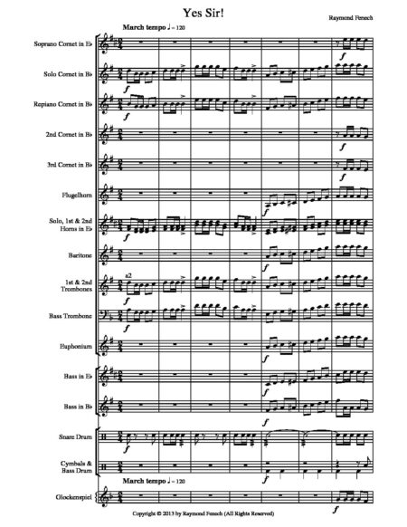 Yes Sir Brass Band Score pdf