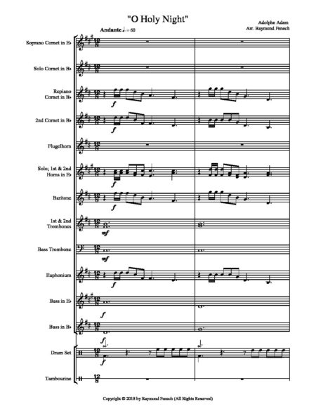 O Holy Night Brass Band SCORE pdf