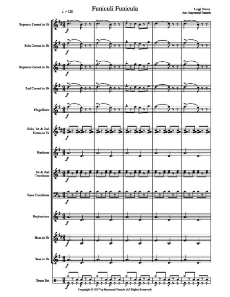 Funiculi Funicula Score Brass Band pdf