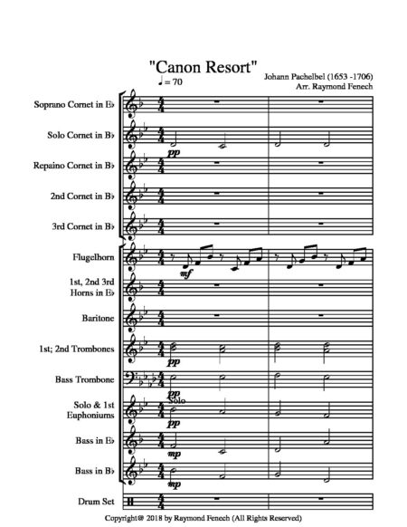Canon Resort Johann Pachelbel Brass Band arr. Raymond Fenech SCORE 2 pdf