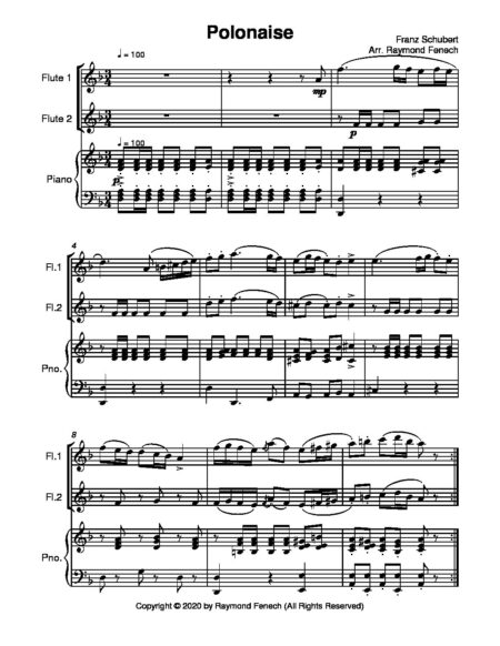 Polonaise F.Schubert 2 Flutes and Piano pdf