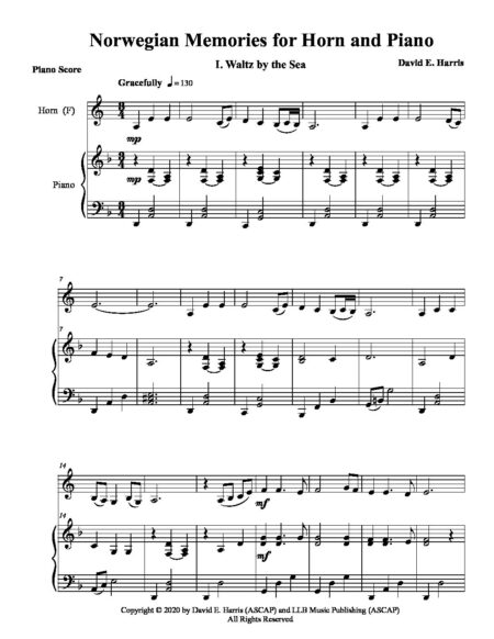 Norwegian Memories for Horn and Piano Preview pdf