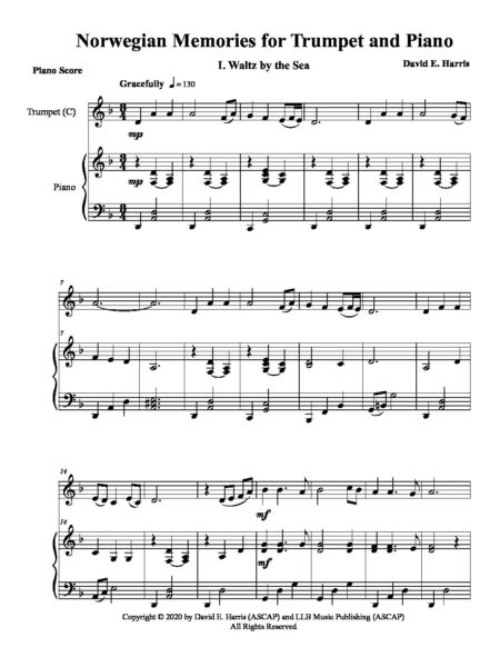 Norwegian Memories for Trumpet and Piano preview pdf