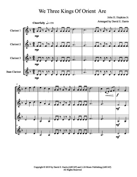We Three Kings of Orient Are Clarinet Quartet preview 1 1 pdf