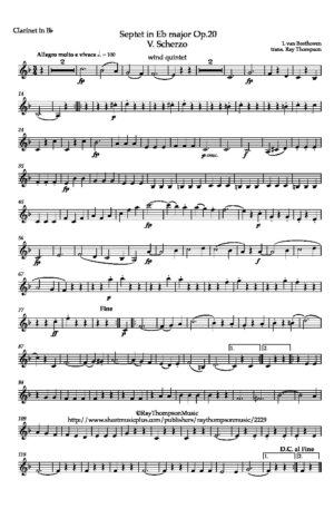 Beethoven:Septet Op.20 Movement.V Scherzo – wind quintet