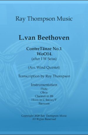 Beethoven: (as adapted Seiss): Contre-Tanze (Country Dance) No.1 – wind quintet