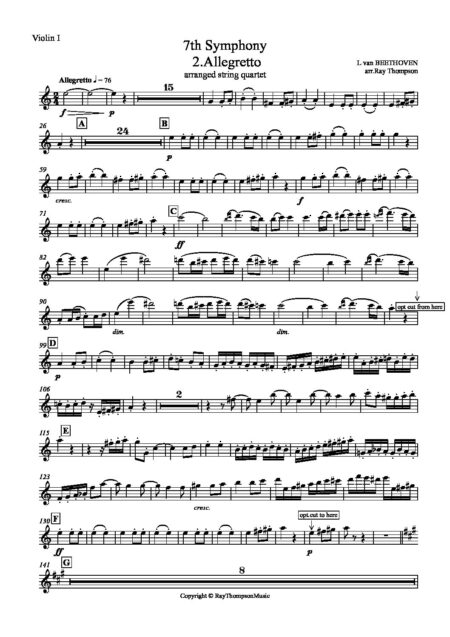 7th Symphony 2 Allegretto string qt Violin I pdf