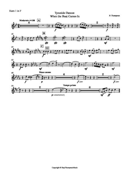 Tyneside Dances No 1When the Boat Comes In Horn 1 in F pdf