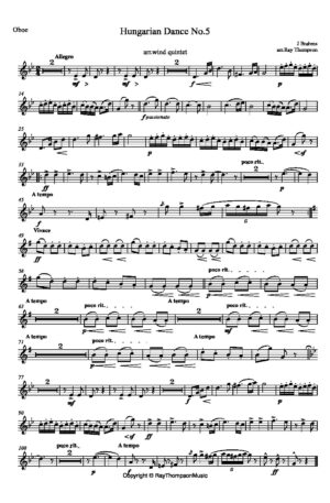 Brahms: Hungarian Dance No.5 – wind quintet
